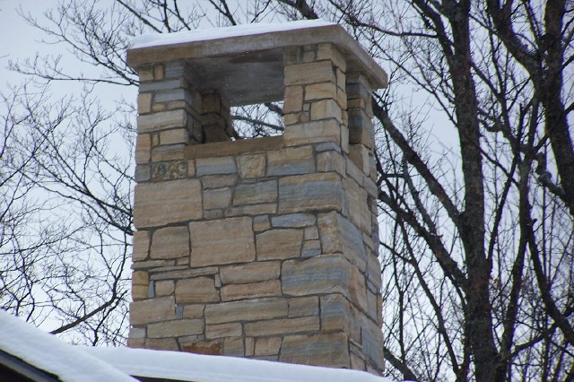 Detailed work of an exterior chimney